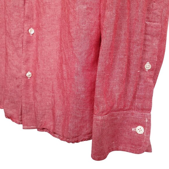 Banana Republic Mens XL Shirt Linen Slim Fit Button Up Lightweight Casual Wear - Picture 8 of 9